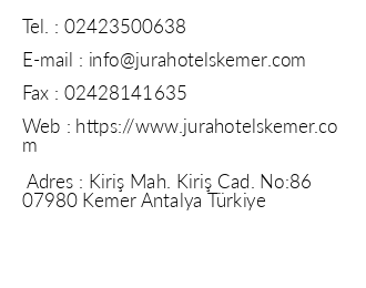Jura Hotels Kemer Resort iletiim bilgileri